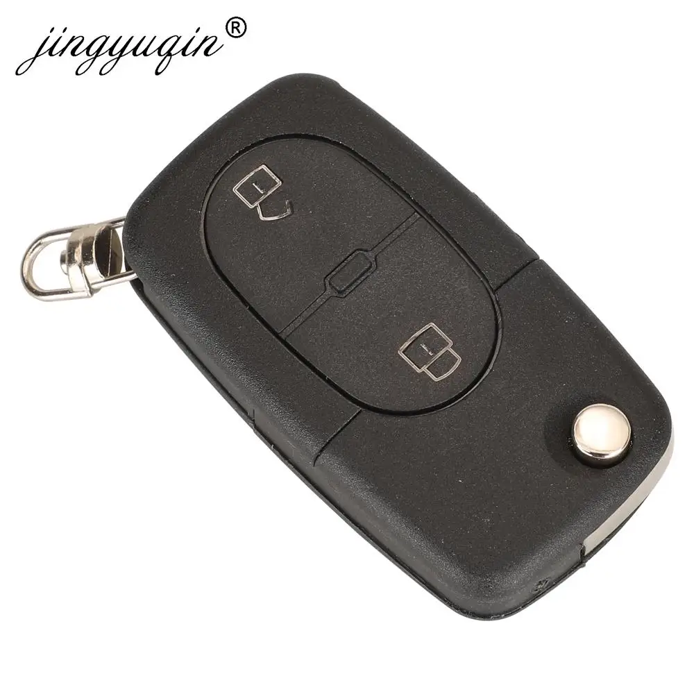 jingyuqin 4D0837231R Remote Key 433Mhz ID48 Chip For Audi A3 A4 A6 A8 TT 2 Button Flip Folding Car Key Contol 4D0.837.231