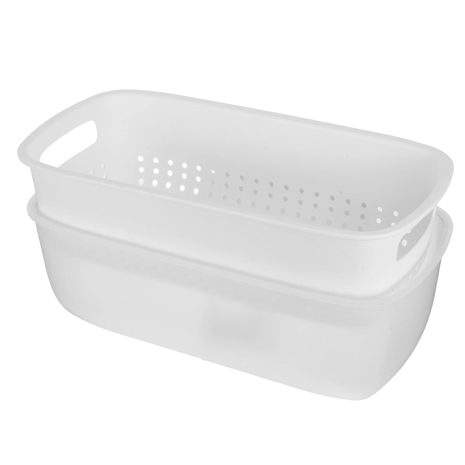 

Plastic Basket Vegetable Basin Double Layer Fruit Container Lightweight Wall Mount Easy Use Detachable Inner Layer Quick