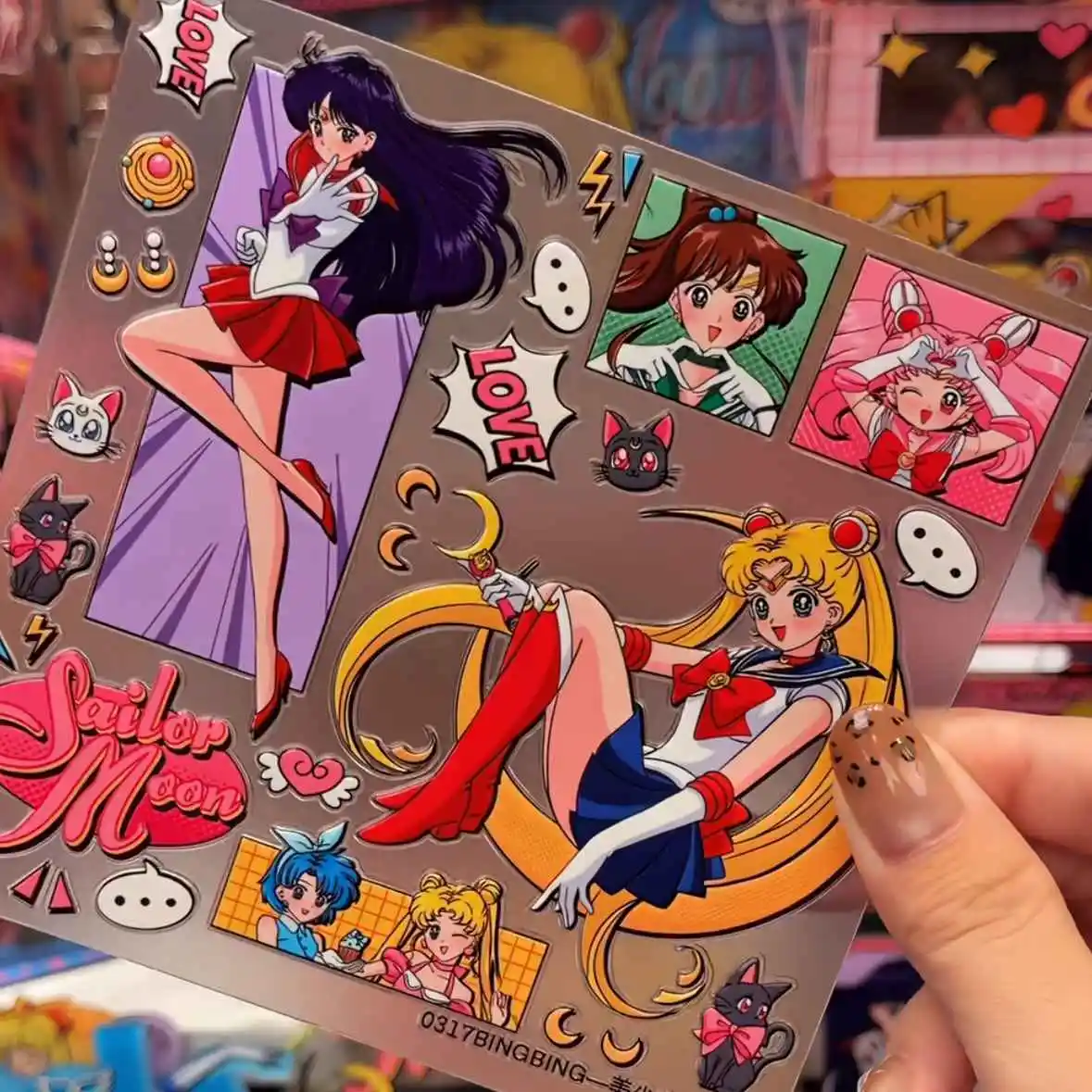 Sailor Moon jelly 3D 5D planner decoration stickers DIY journal camera tablet waterproof stickers, gift for friends - view 4