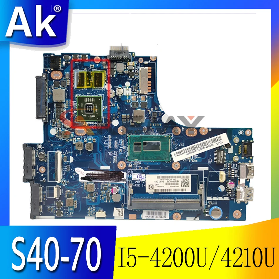 

Материнская плата для ноутбука Lenovo S410 M40-70 S40-70 LA-A321P с процессором i3-4005U, материнская плата для ноутбука, 100% протестировано, ОК Ideapad 14296-1