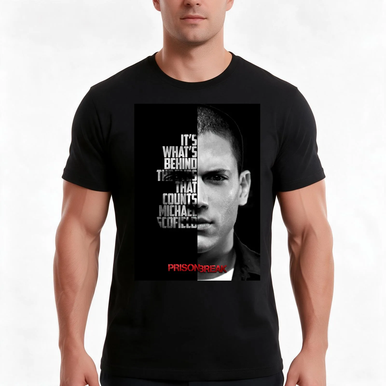 Black and white Michael Scofield Prison Break quote. T-Shirt Summer Casual Cotton Tee Oversized Streetwear Tops 100% Cotton