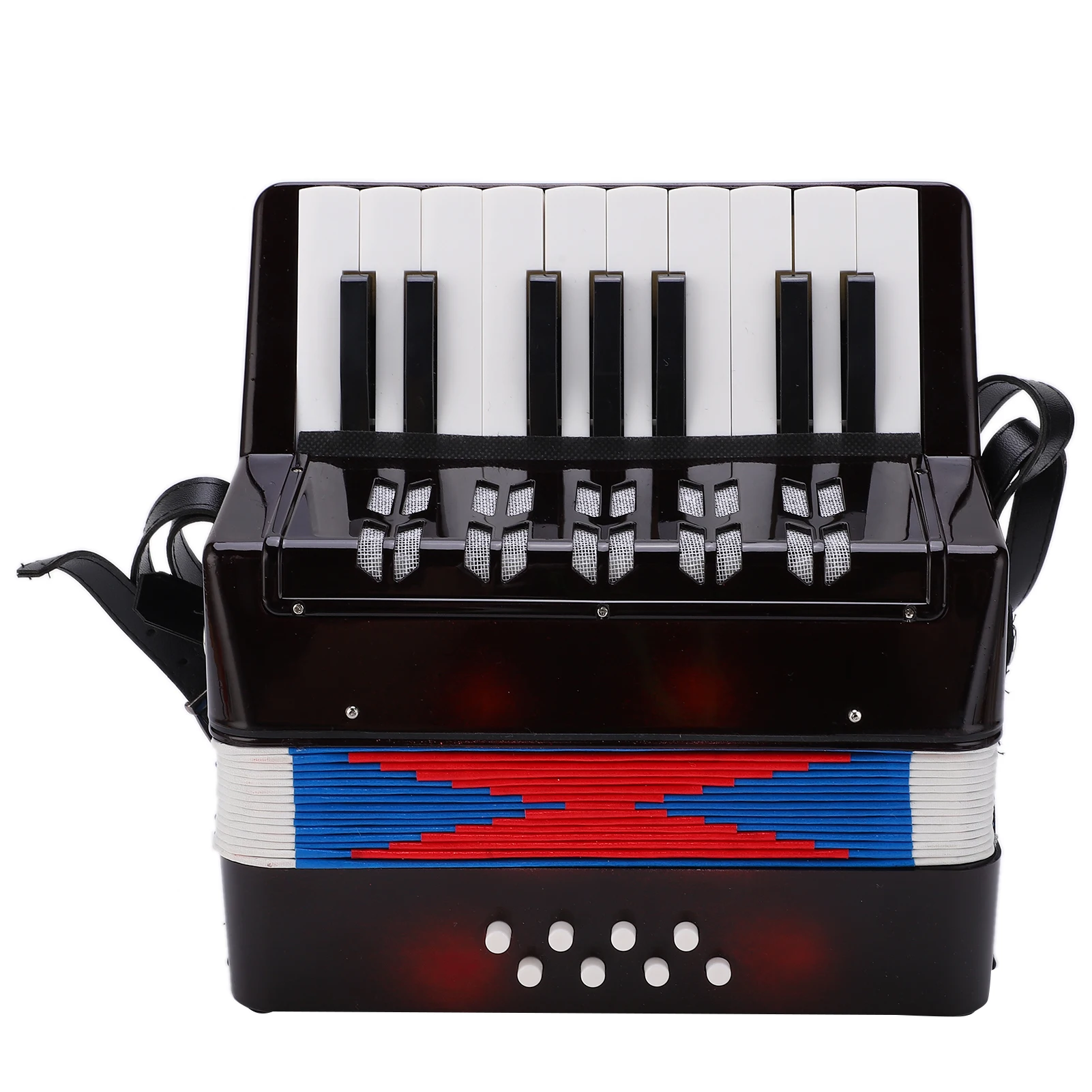 Accordion Accordion Musical Piano Keyboard  Rhythm Training Spring Instrument 17 Key 8 Bass Black Accordion  Instrument