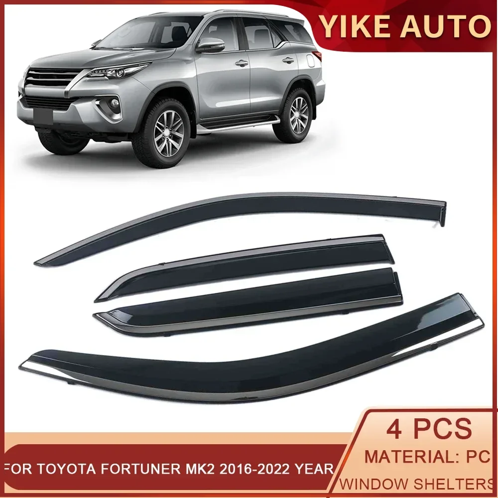 

For Toyota Fortuner MK2 2016-2023 Car Window Sun Rain Shade Visors Shield Shelter Protector Sticker Exterior Accessories