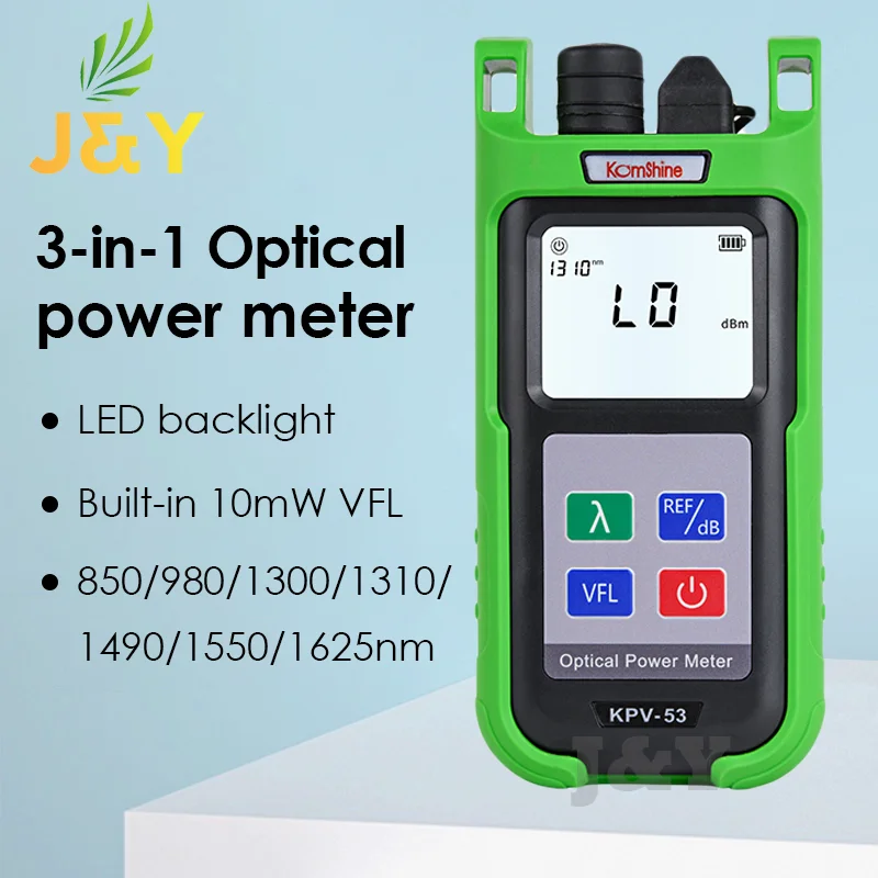 

Optical Power Meter Komshine KPV-53 OPM 3-in-1 Built in 10mW VFL Visual Fault Locator Medidor De Fibra with LED Backlight