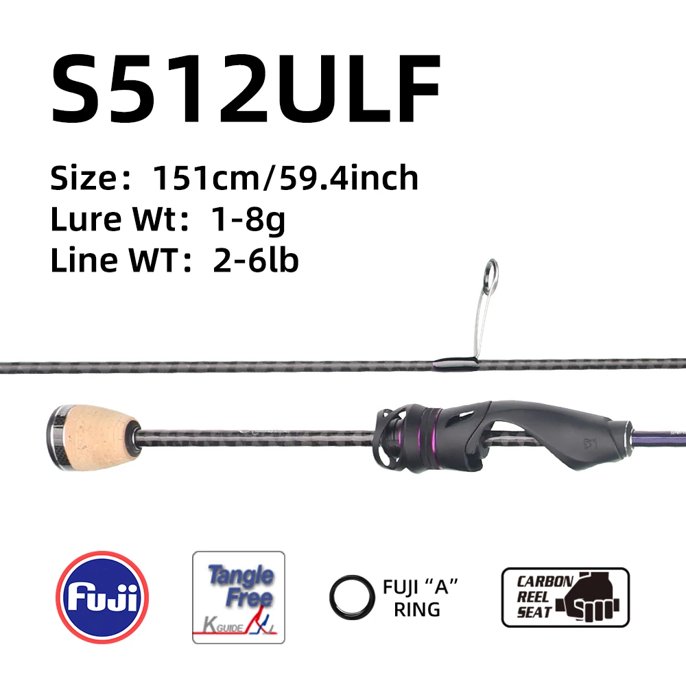 fishingfans Fishing fans fuji alconite guide ul ultraleichte Angelrute feste Spitze für Forellen crappie kleine Fisch rassel rolle Sitz Angelrute 5