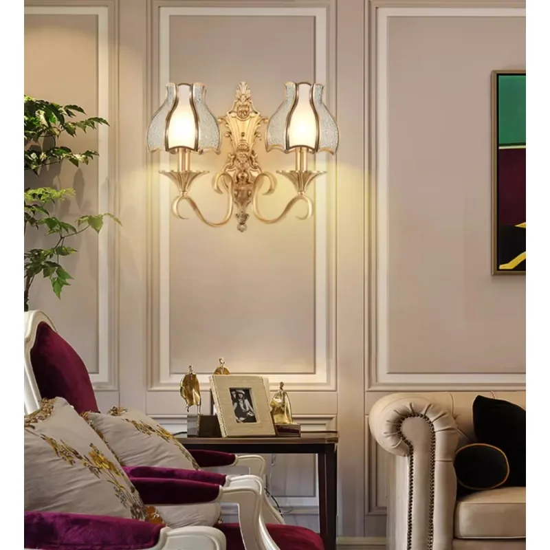 Modern Copper Body LED Wall Lamp with Touch Control Warm White Light for Home Living Room