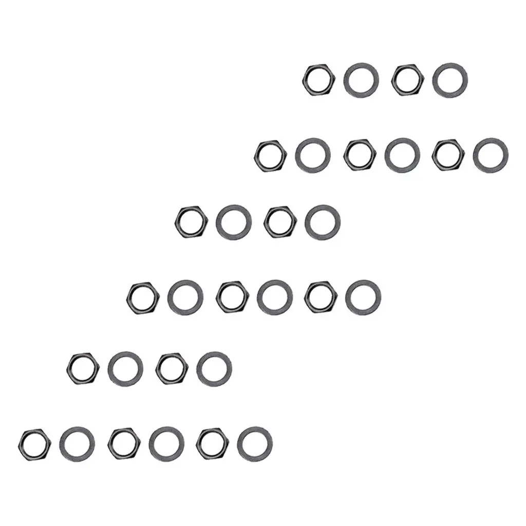 5Pcs Iron Socket Nuts Potentiometer Washers for Electric Guitar/Bass