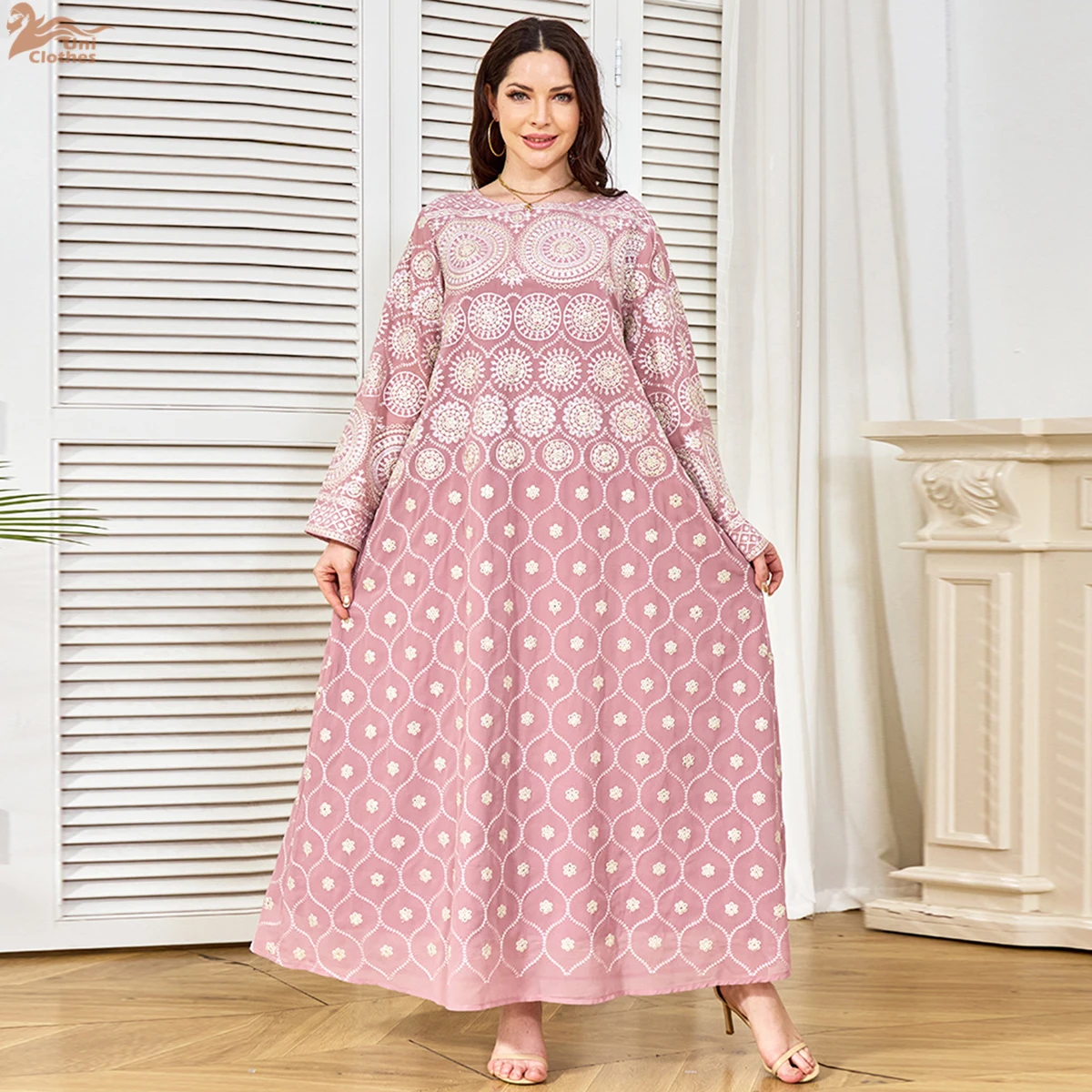 

Luxury Dubai Abayas Eid Djellaba Embroidery Sequin Muslim Women Maxi Dress Turkey Kaftan Caftan Marocain Femme Jalabiya Vestidos