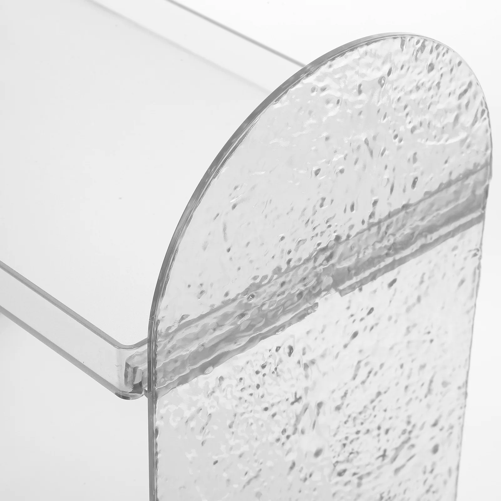 

2-Tier Glacial Pattern Makeup Organizer Strong Load Bearing Capacity Simple Style Vanity Storage Shelf Makeup Organizer