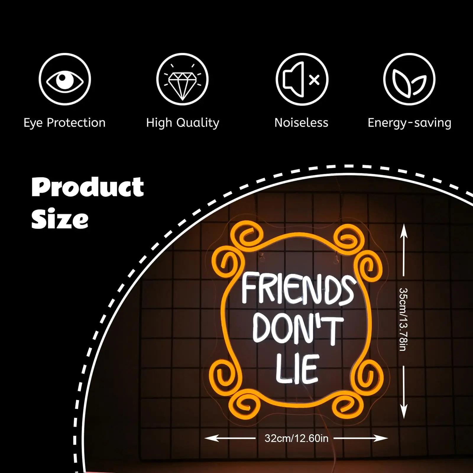 الأصدقاء لا كذب النيون LED جدار ديكور لغرفة الألعاب عكس الضوء ريترو تلفزيوني مستوحاة ضوء علامة لمحبي وهدية الصداقة