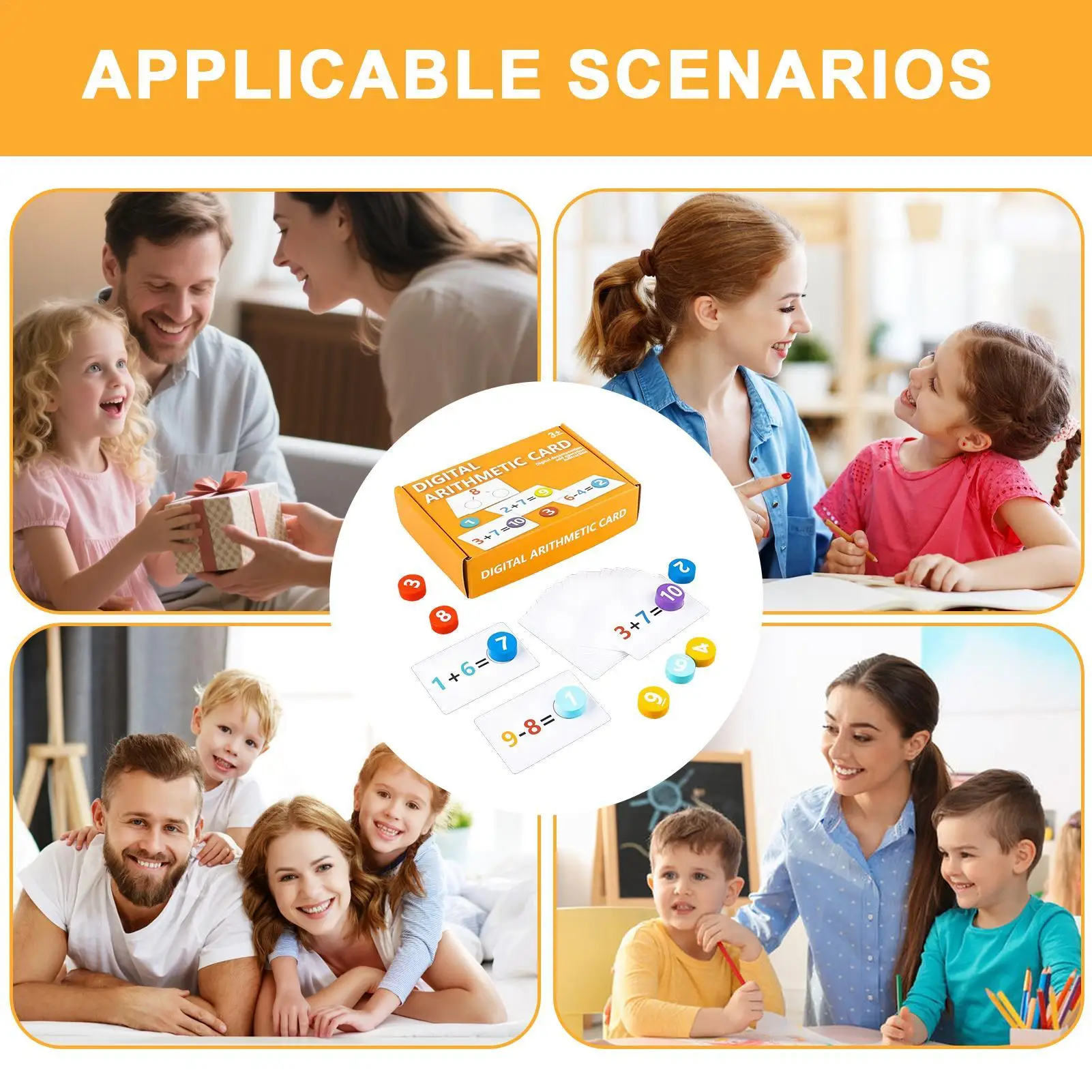 Juguetes interactivos de matemáticas, tarjetas educativas de aprendizaje de conteo y resta para guardería, hogar, escuela, aula, niños y niñas