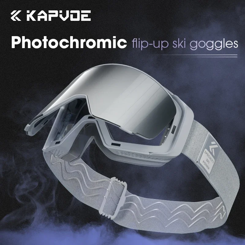 KAPVOE Outdoor Photochromic Ski Glasses Men Women Sports Snow Mountain Double Anti-Fog Glasses Winter Snowboarding Snow Skiing