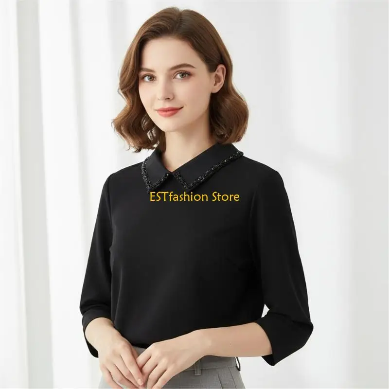 y5gc-japanese-fake-collar-for-blouses-removable-pearls-beads-trim-polyester-light-weight-accessory