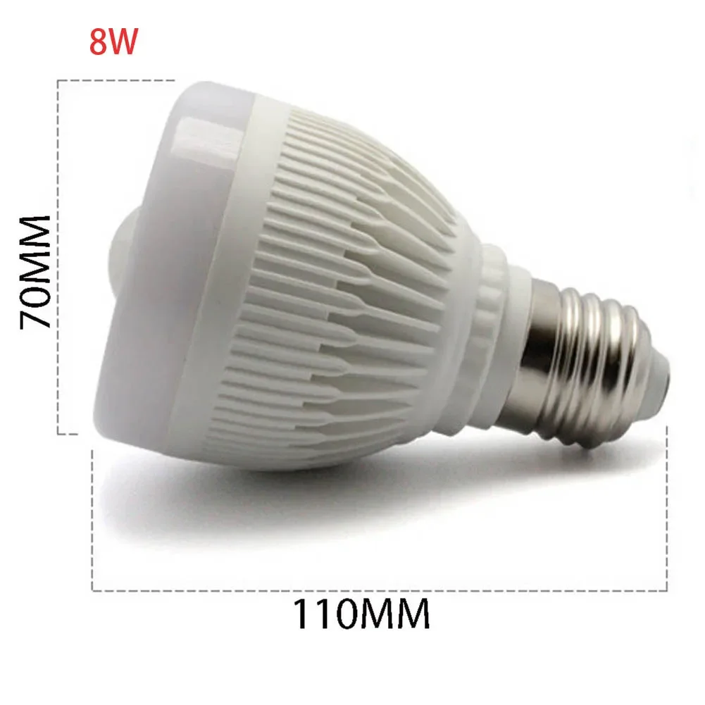 센서 전구 E27 5W / 8W 야간 전구 PIR 적외선 모션 센서 감지 LED 램프 조명 복도 복도 차고 욕실 흰색