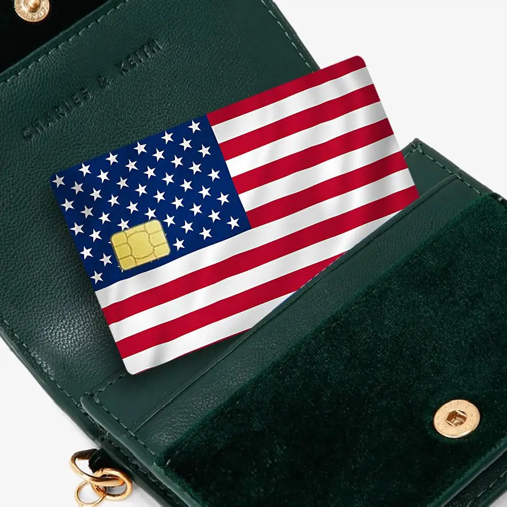 أمريكا الولايات المتحدة الأمريكية العلم فيلم الجلد ملصق الشريط لبطاقة الخصم الائتمانية البنك ملصقات حماية بطاقة الائتمان شخصية