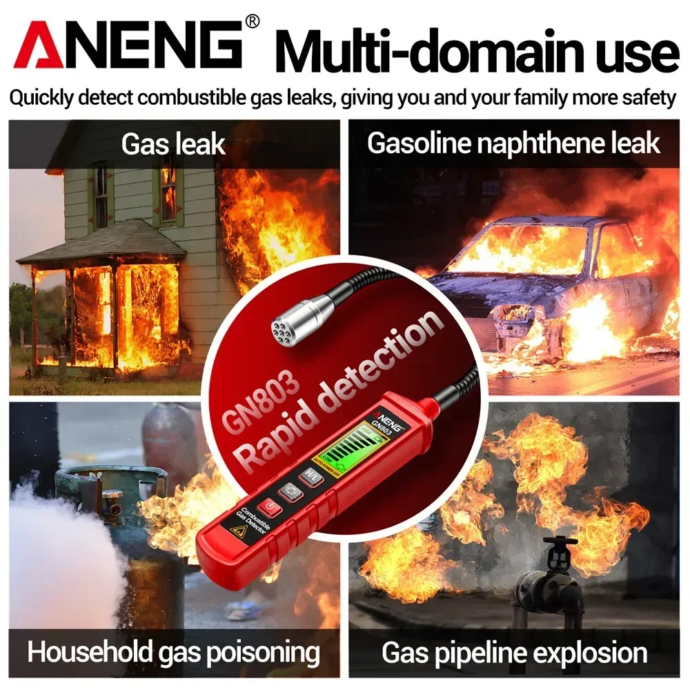 ANENG GN803 Gas Leak Detector Handheld Methane Combustible Gas Testers Portable Gases Concentration Analyzer Meter Leakage Tools