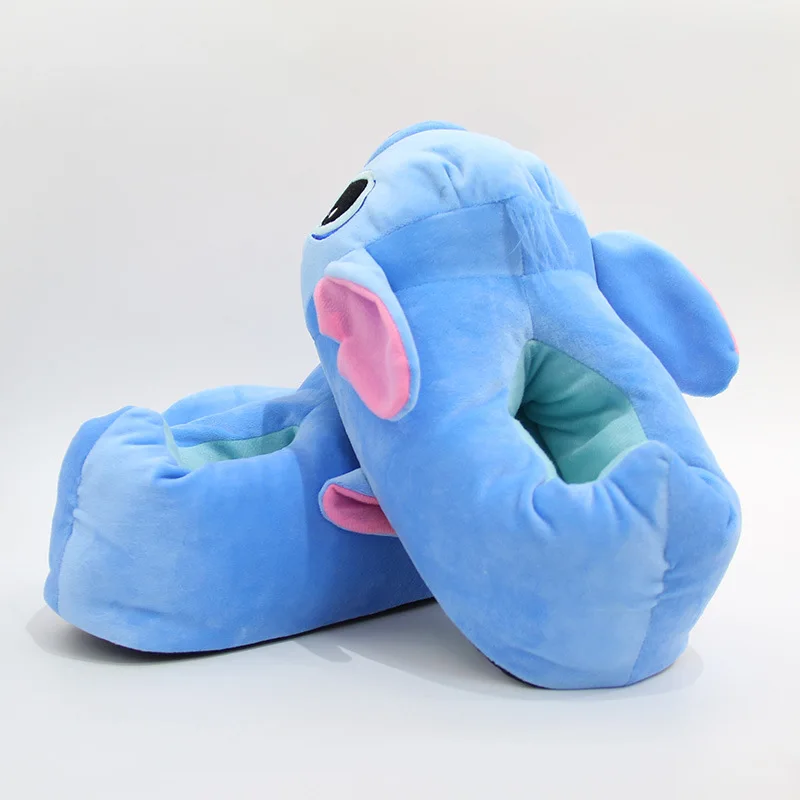 Pantoufles en coton peluche Lilo & Stitch, taille unique, pantoufles de maison tout compris, Anime mignon, chaussures chaudes antidérapantes pour l'hiver, cadeaux