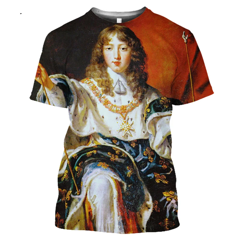 Fashion Louis XIV Louis 14 3D Printed T-Shirts Fashion Luxury Napoleon Bonaparte T-Shirt Vintage Daliy Harajuku Shirt