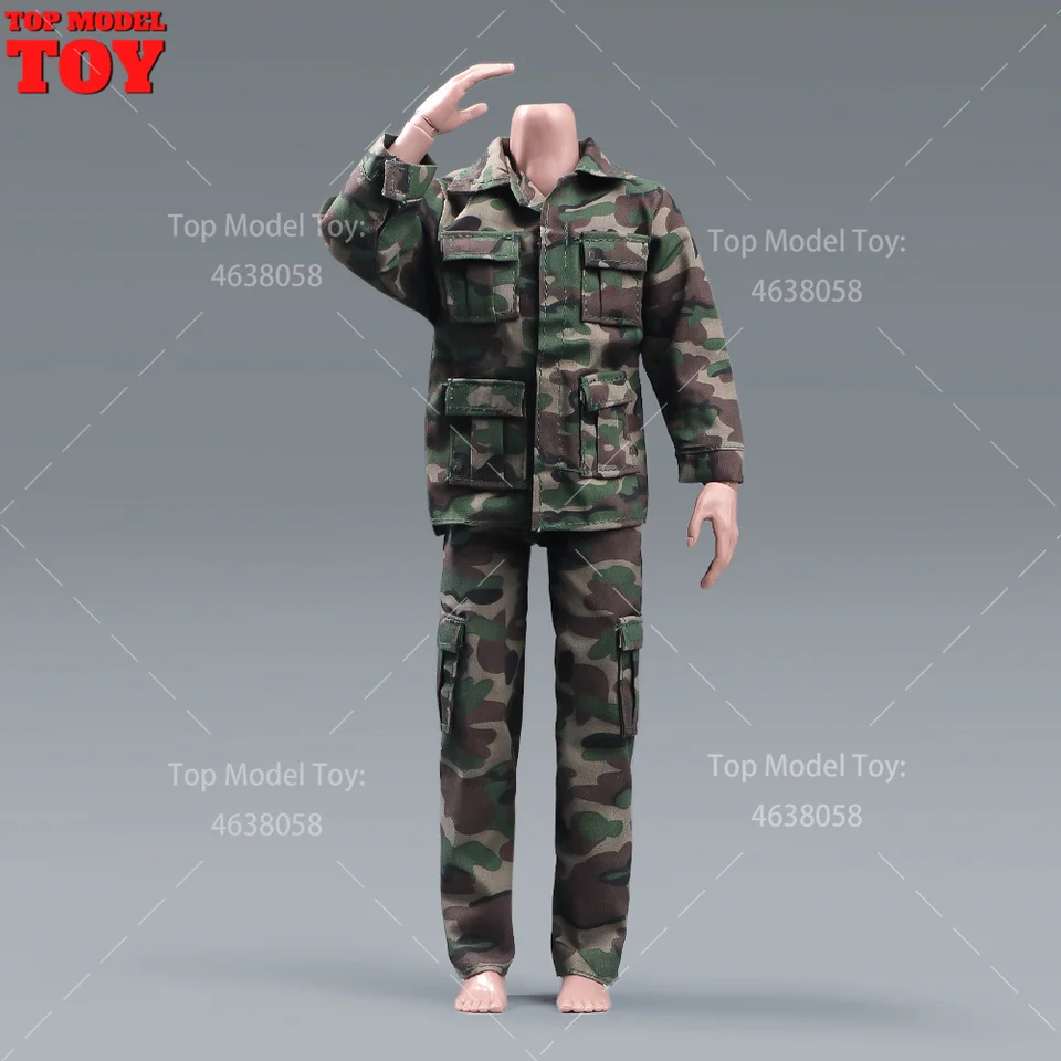 1/6スケール ジャングル迷彩戦闘服 コート パンツ 服セット モデル 12