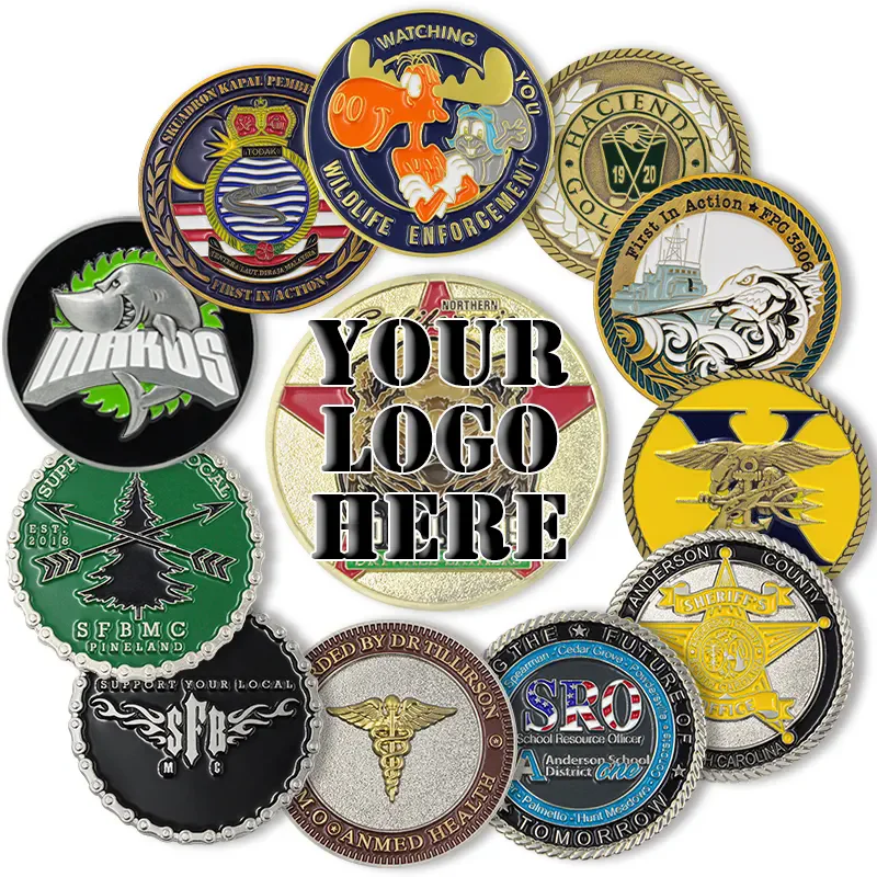 

You can customize your own logo 3D coin molded dual color zinc alloy metal challenge coin