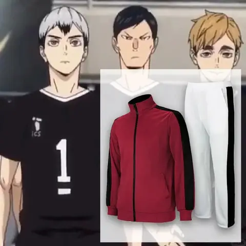 Haikyuu Miya Atsumu Cosplay Costume Inarizaki High School Uniform Jacket Pants Sportswear Set