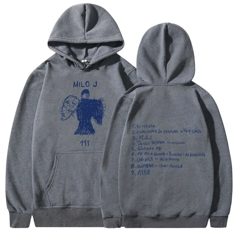 2026 neuer Milo J 111 Album-Grafik-Hoodie für Männer und Frauen, Unisex-Sweatshirt, Vintage Hip-Hop-Pullover, Geschenk für Fans, Streetwear-Kapuzenpullover – Detail 21