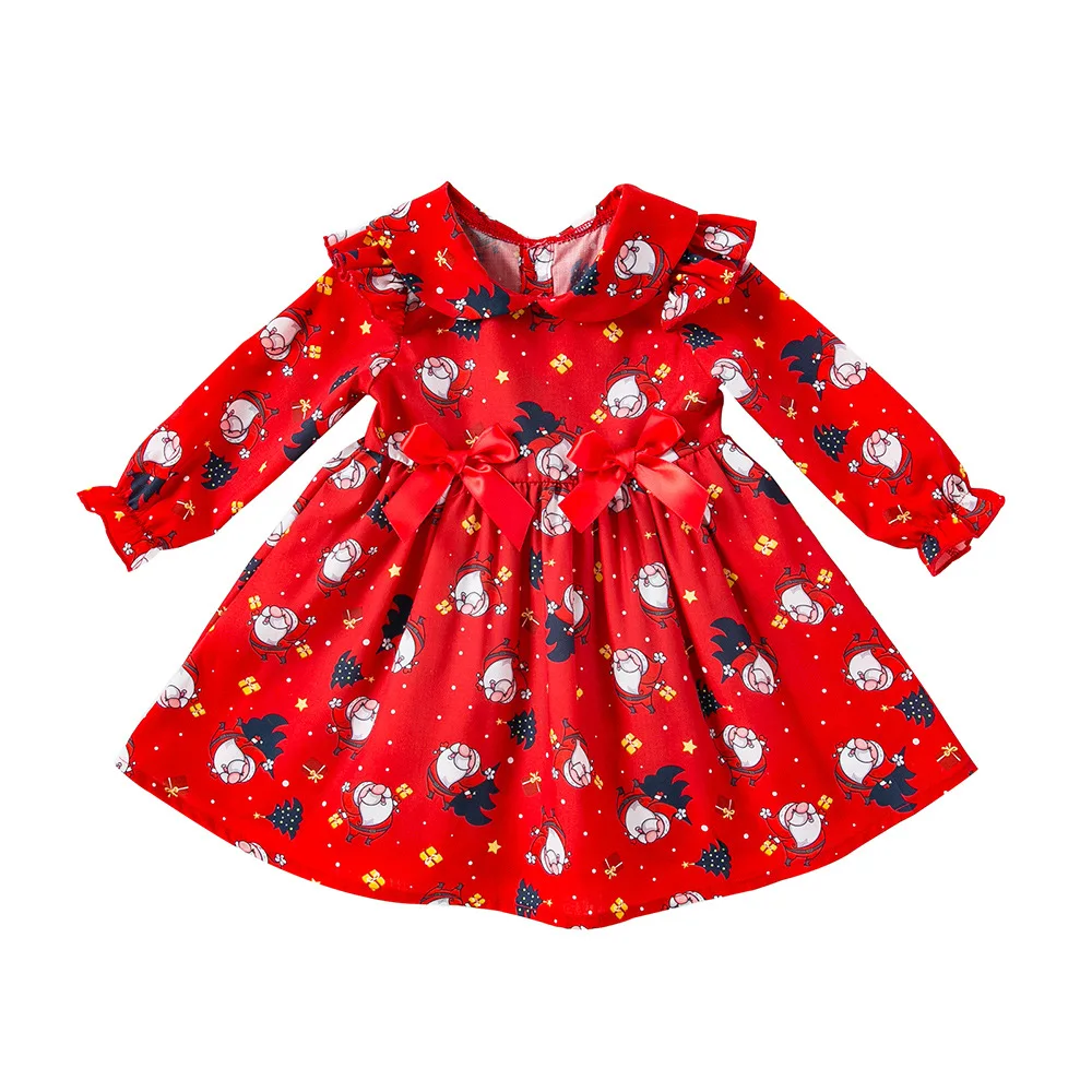 

Girl Christmas Dress Long Sleeve Fall Winter Cotton Casual Dresses Girls clothes