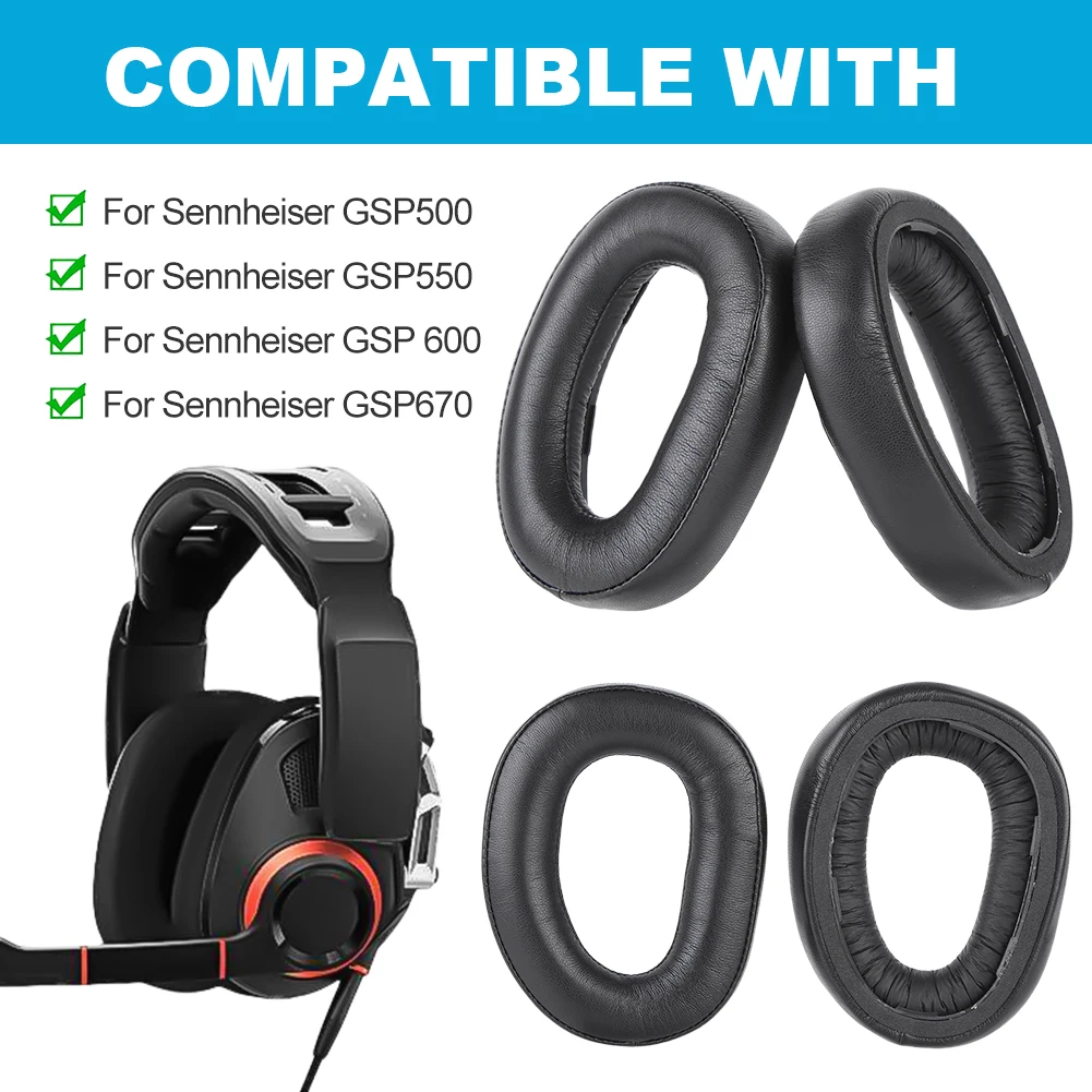 Bantalan telinga pengganti bantalan telinga busa memori Headphone bantalan telinga Headset bantal telinga untuk Sennheiser GSP500 GSP550 GSP 600 GSP670