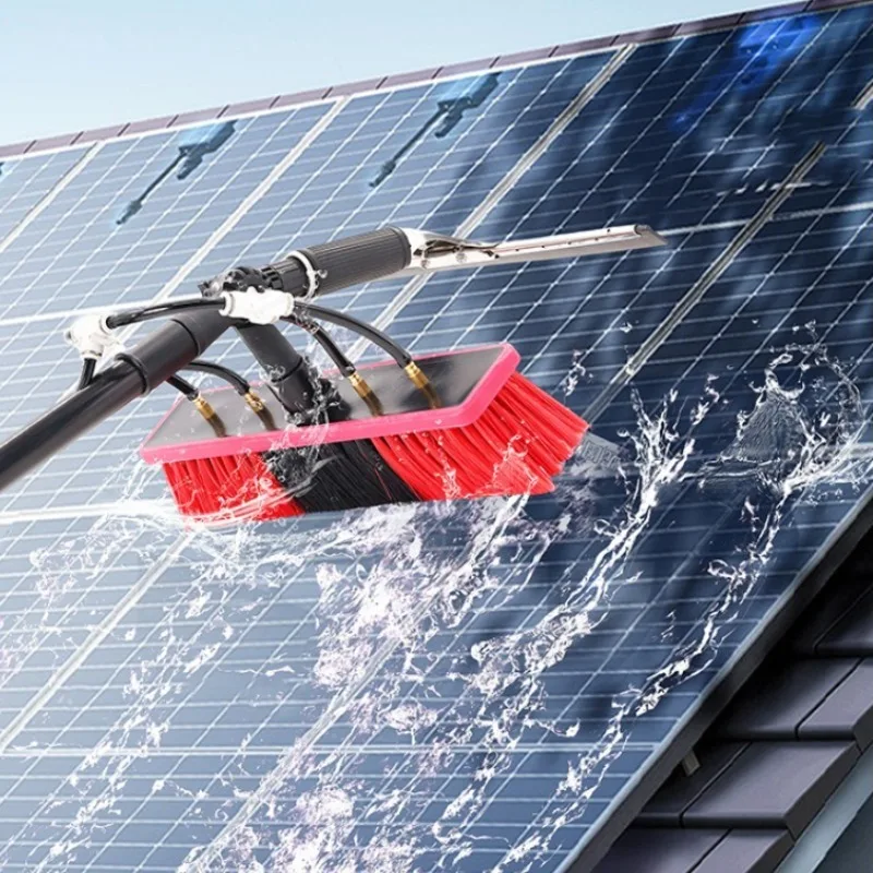 Photovoltaic Panels Cleaning Tool With 12/18/24/30ft Extension Pole Solar Panel/High Window Glass/Track/Bus/Boats/Wall Washing