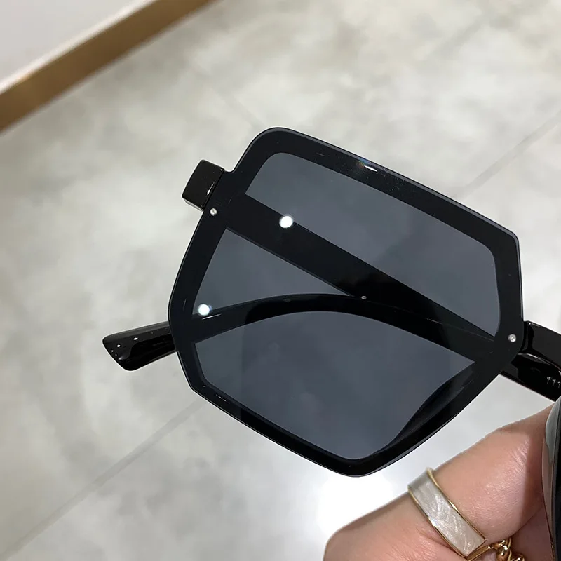 إطار كبير خمر النظارات الشمسية النساء الرجال العلامة التجارية مربع نظارات شمسية ريترو العين نظارات حملق للذكور الإناث مضلع النظارات الشمسية