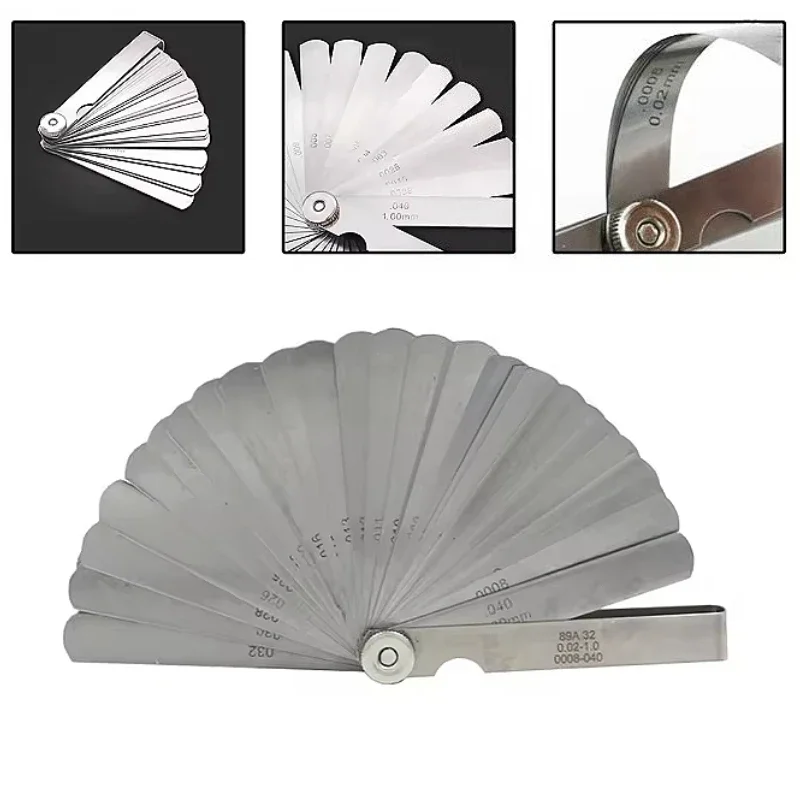 

New Metric Thickness Feeler Gauge 32 Blades Set Tappet With Brass Gap Measure Tool Range 0.04mm 0.88mm Valve Motorcycle Measurem