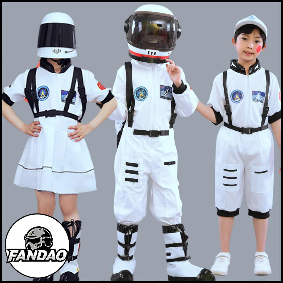 

Astronaut Costume for Kids Space Pilot Jumpsuit Costumes Boys Girls Space Pretend Dress Up Props for Birthday Gifts for Children