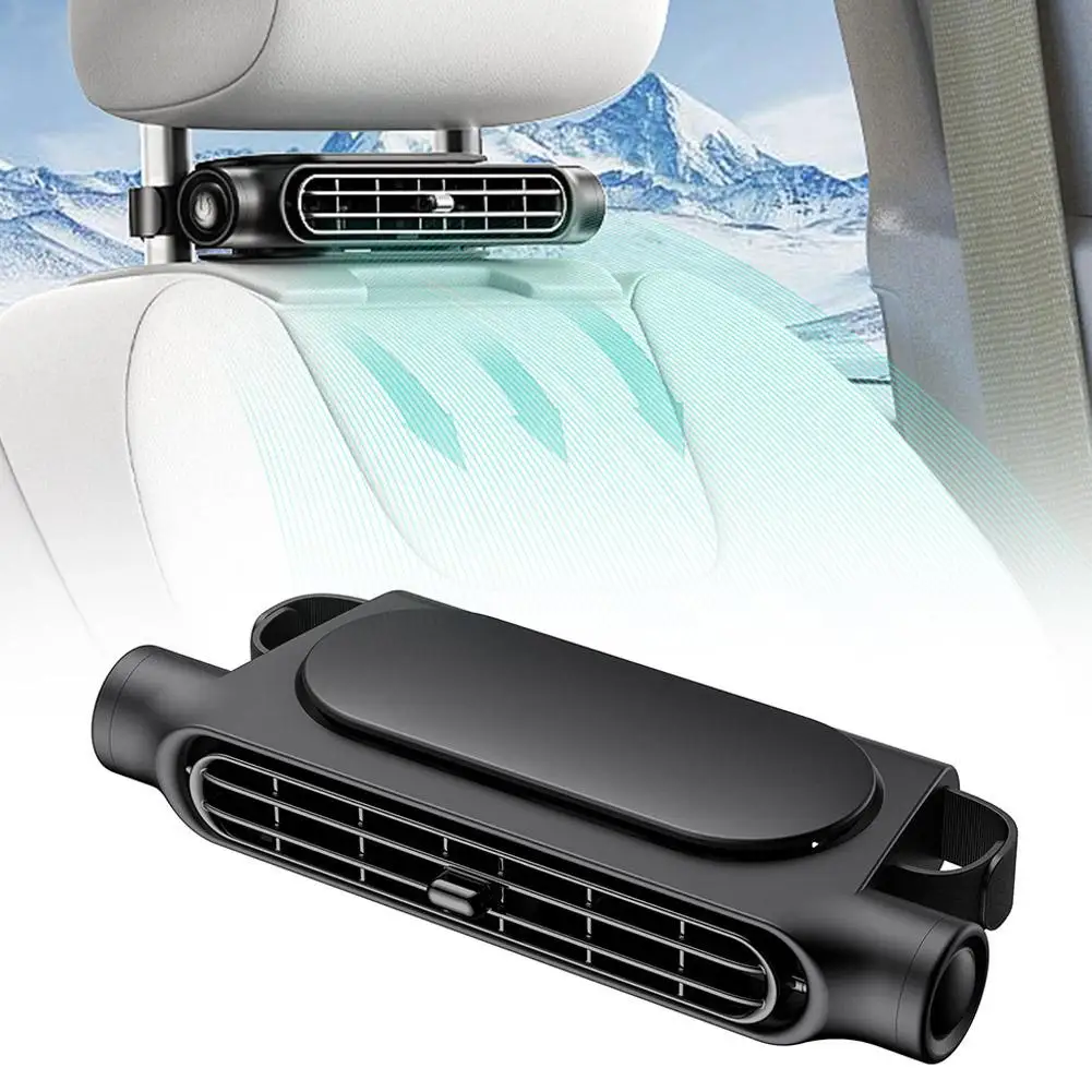 Car Rear Seat Cooling Fan, Strong Turbo Wind Car Fan, USB Powered Back Seat Air Cooler for Vehicle Passengers, Quiet Design