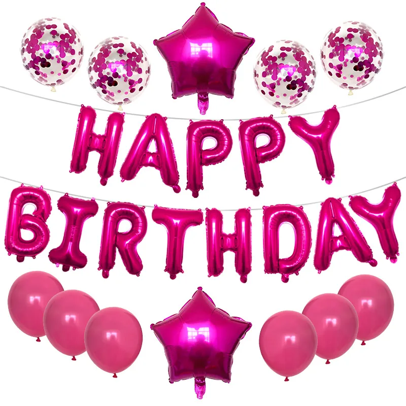 25pcs/set Happy Birthday Balloons Set Foil Letter Balloon Garland Bunting Banners Kids Birthday Party Babay Shower Decoration — zdjęcie 6