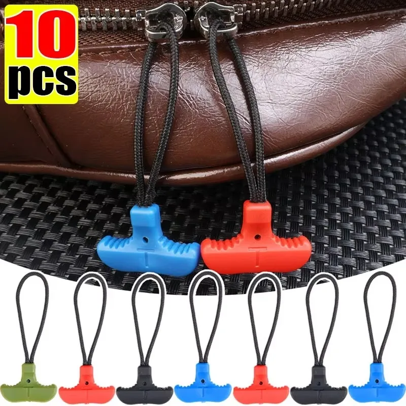 10/5/1Pcs T Shape Zipper Pulls Zipper Puller Replacement for Clothing Zip Fixer for Travel Bag Suitcase Backpack Zipper Pu