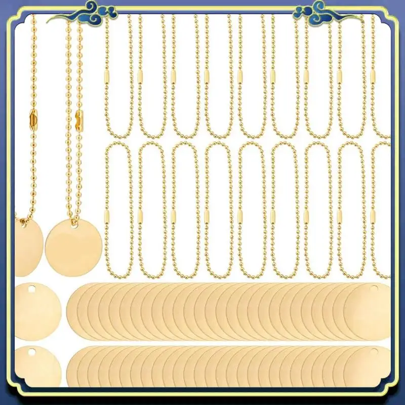 

Latest 50Pcs 1Inch Round Brass Tags With 50Pcs 2.4Mm Ball Chains For Pets Plants Door Keys Plants DIY Crafts Jewelry Making