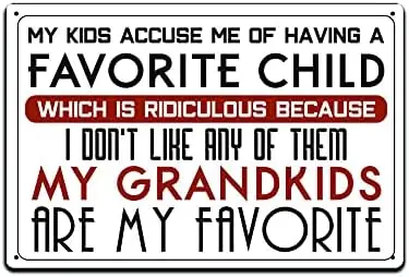 JP's Parcels Tin Sign Children Room Decor-Teenager Kids Bedroom Wall Door Metal Signs 12 x 8 in Favorite Child Grandkids ar sign