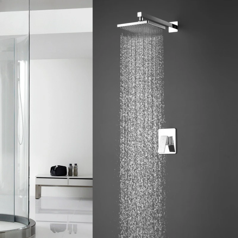 

Минималистичная скрытая насадка для тропического душа, настенный настенный душ со встроенным настенным душем для горячей и холодной воды.