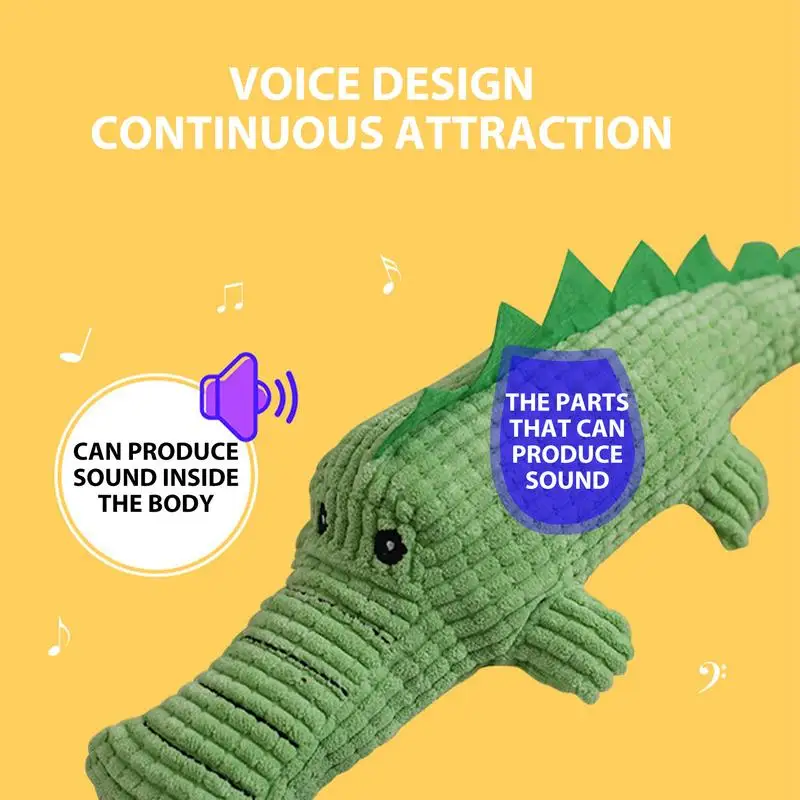 Alligator Chew Toy For Dogs Biting And Grinding Toys Bite-Resistant Plush Sound-Making Toy Interactive Dog Chew Toys Puppies