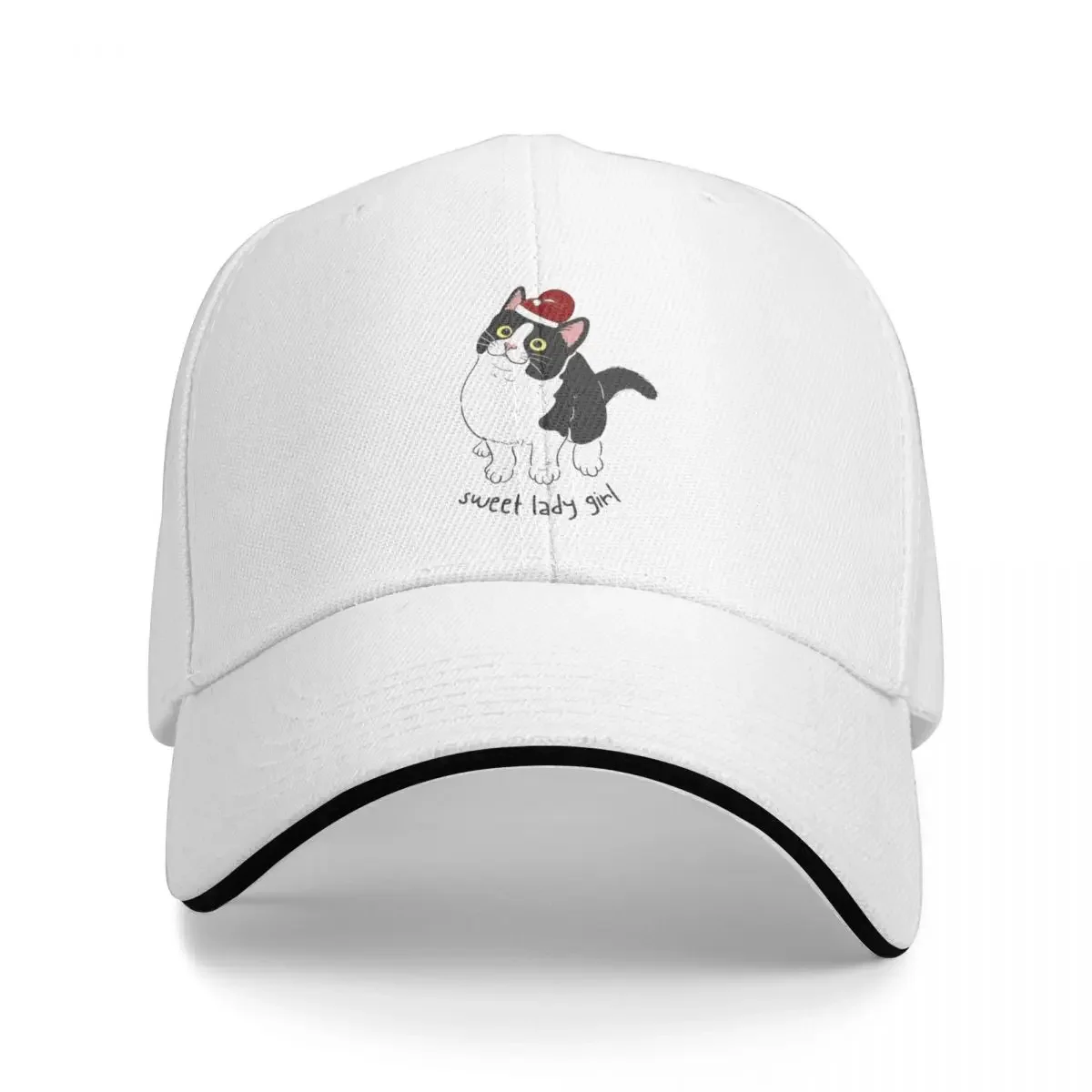 Sweet Lady Girl Christmas Santa Cat Meowy Catmas Baseball Cap Anime Hat Mountaineering Men Golf Wear Women's