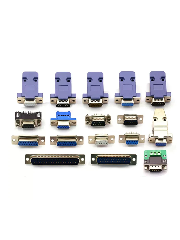 

DB9 Female head Male RS232 socket core 9-pin serial port connector Connector Free plate 9-pin wire DR9 metal shell