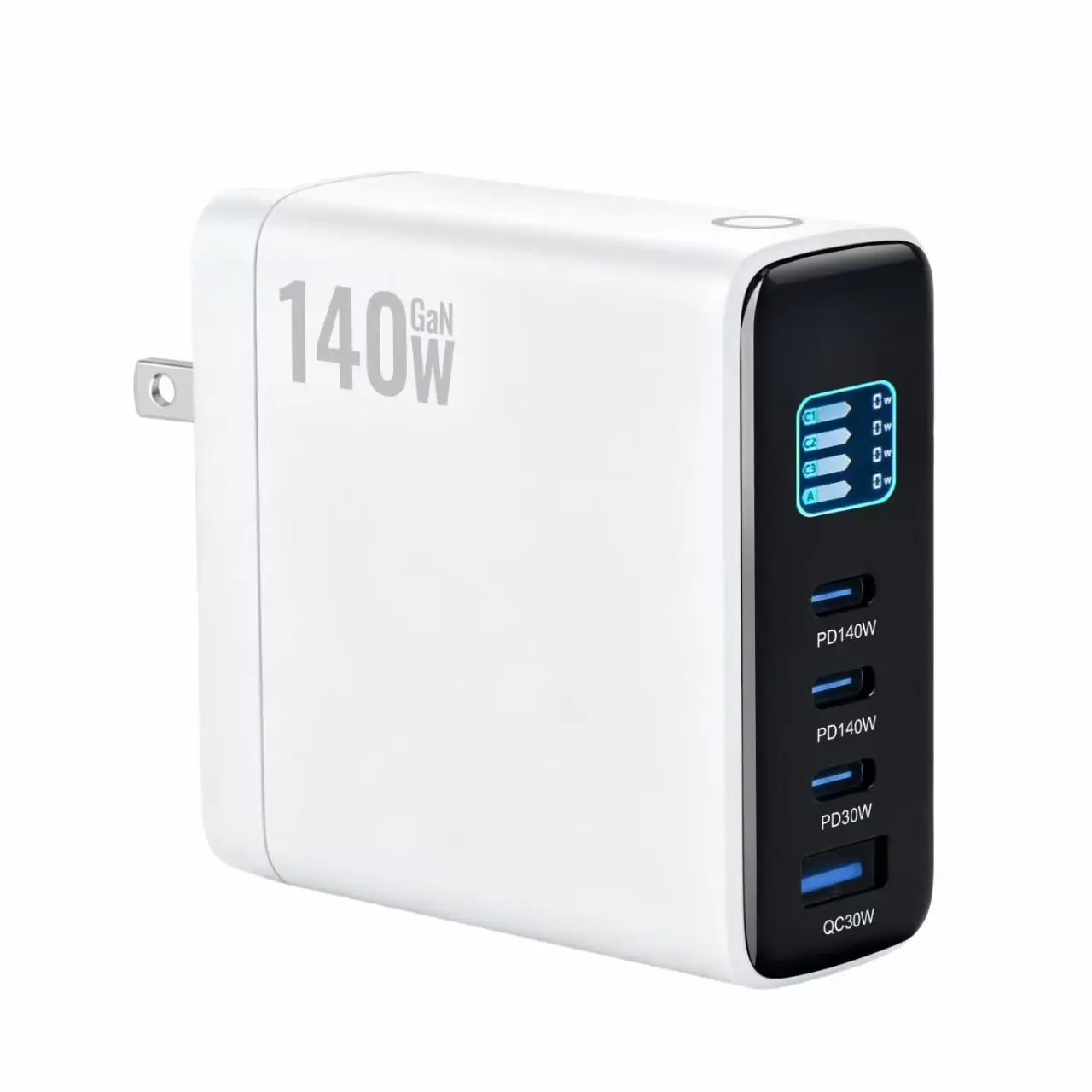 140WTFT-LCD Multi-Port  3 TypeC+1USB Universal Fast Charging For IPHONE  Samsung Tablets Laptops Compatible with Various Devices