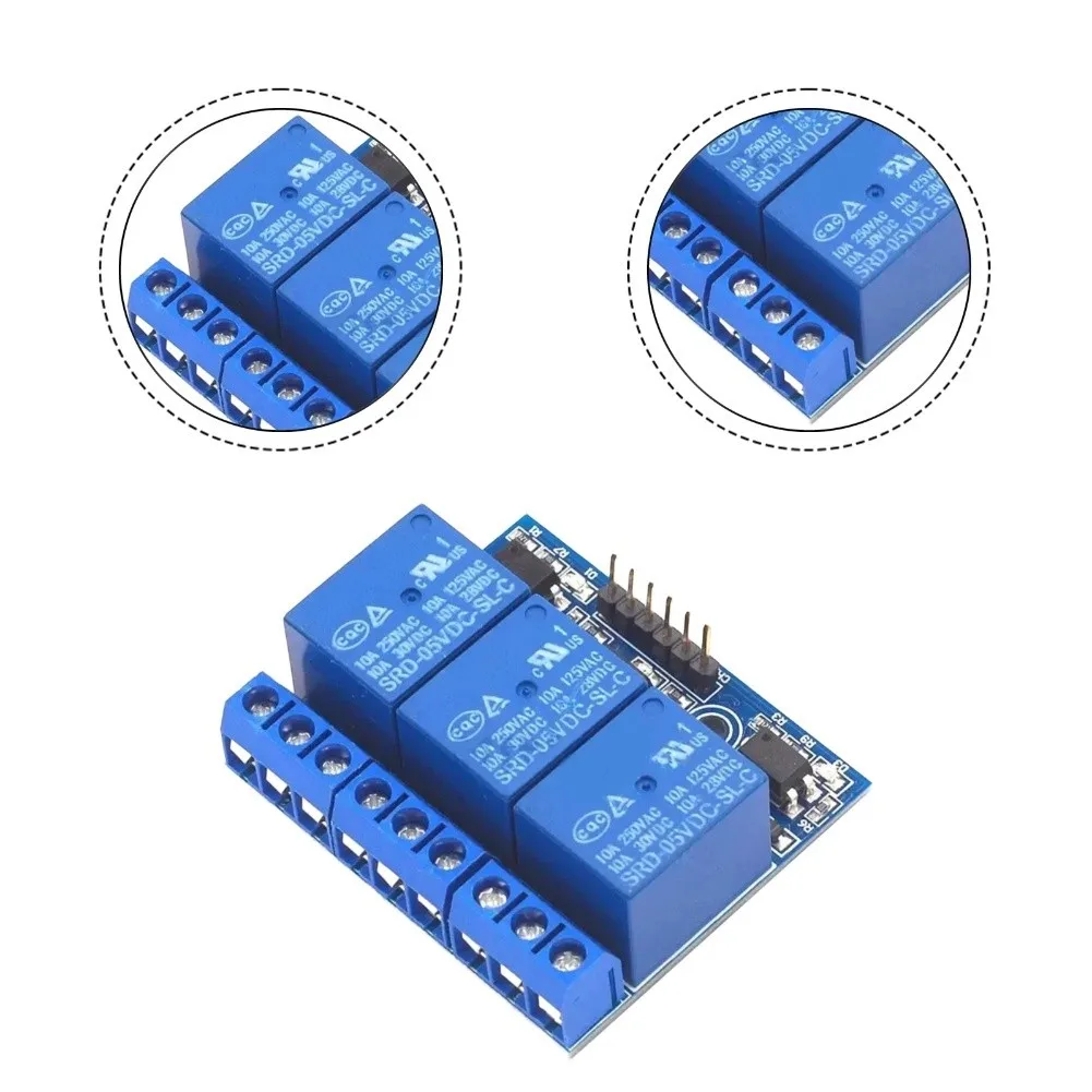 For Arduino Compatible 3 Channel 5V Relay Module with Optocoupler Isolation Suitable for Various Electronic Projects