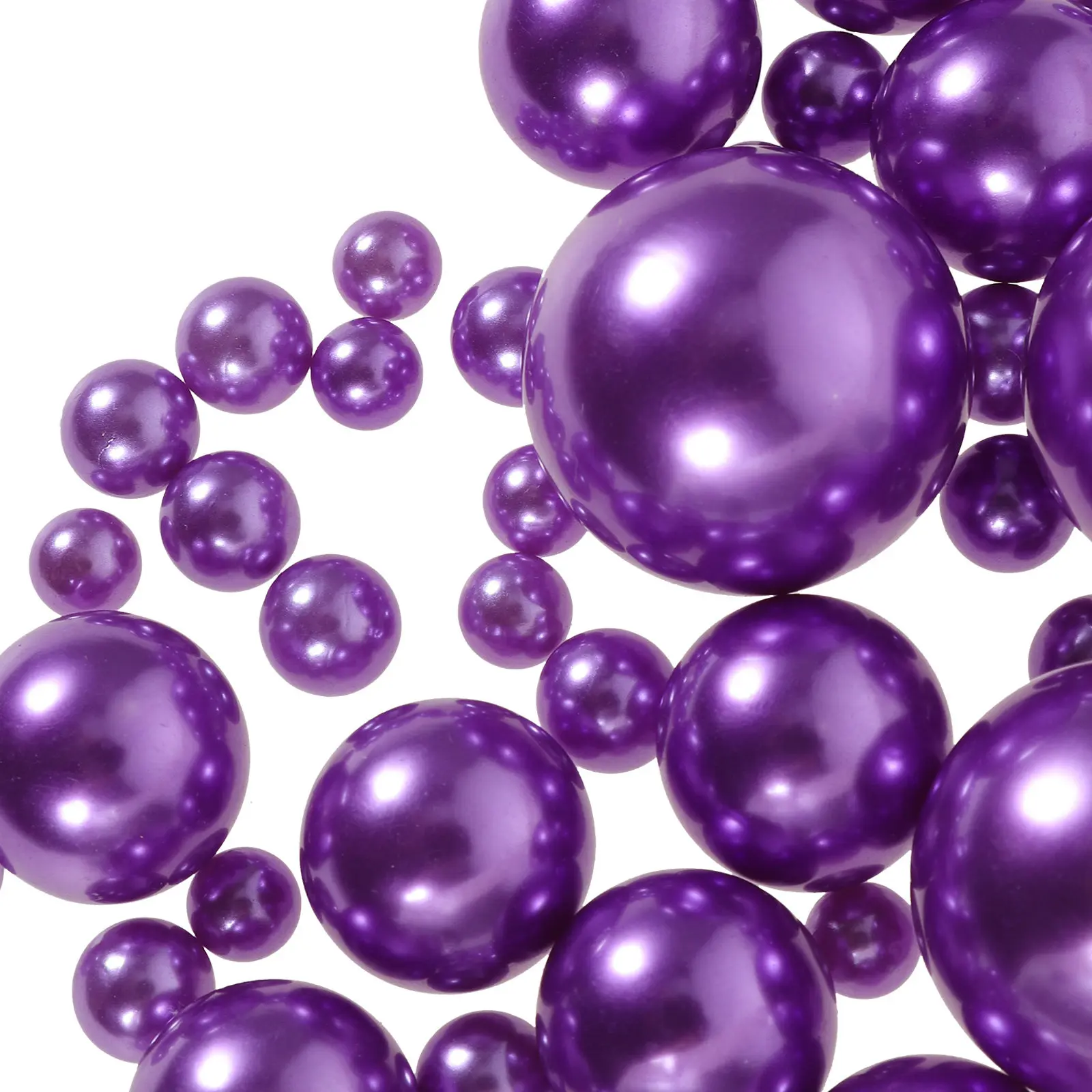 

125Pcs Faux Pearls No Hole Vase Filler Beads for Decor Wedding Party Bridal Hair Accessories Shoes Photo Album Craft Projects