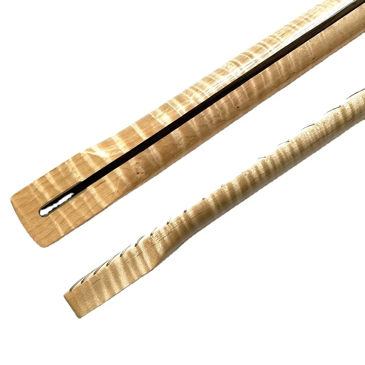 Hooqu ハイグレード 21 フレット ST TL ギターネックブランクタイガーフレイムメイプルギターネック Diy ギター用