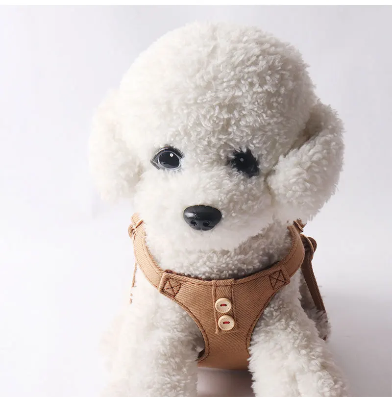 

New Puppy Collar Strap Leash Set Cute British Style Adjustable Pet Strap Vest Suitable For Small And Medium-Sized Chihuahuas
