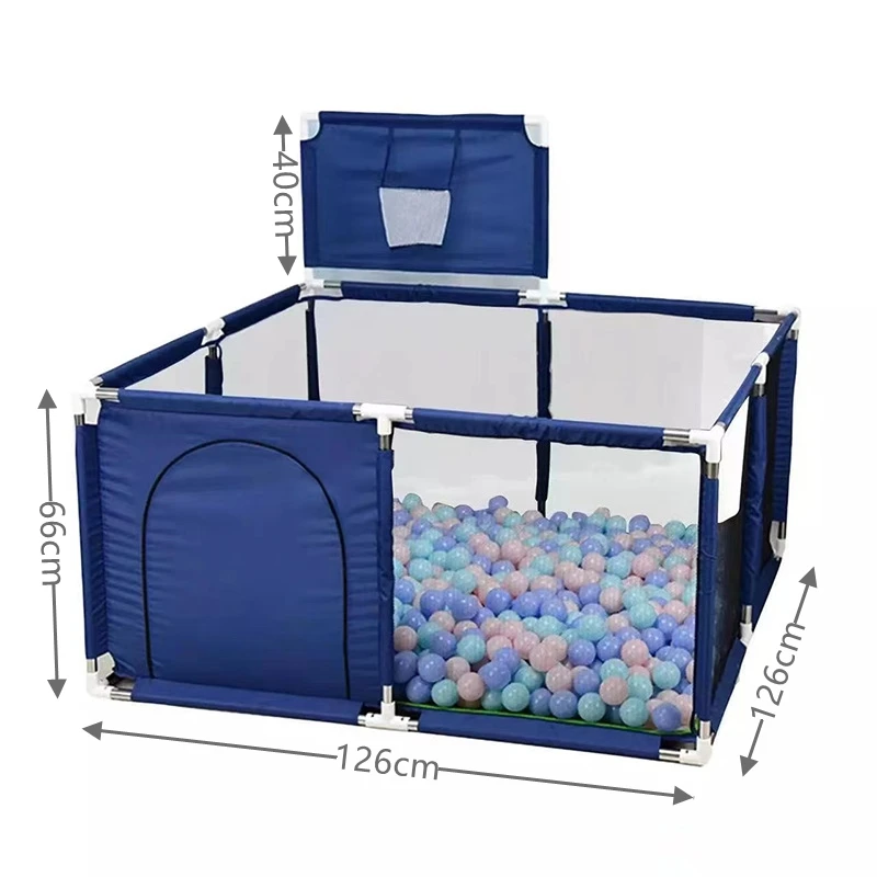 Indoor & Outdoor Baby Fence Baby Play Pen Playard Sturdy Safety Baby Playpen with Soft Breathable Mesh Kids Fence Dry Balls Pool