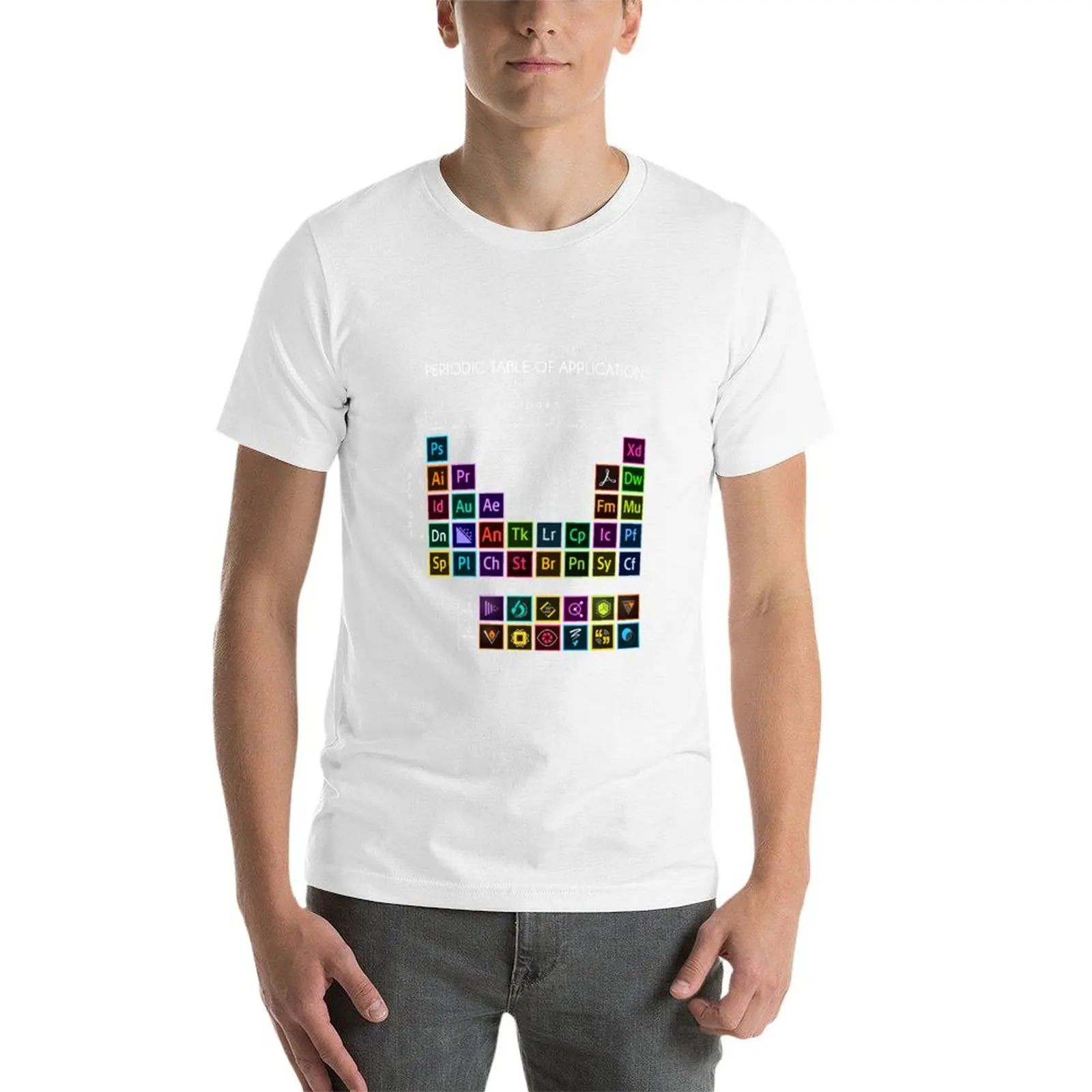 تي شيرت Adobe Creative Suite للطاولة الدورية تي شيرت قطني تي شيرت رجالي مضحك تي شيرت فكاهة داكنة تي شيرت