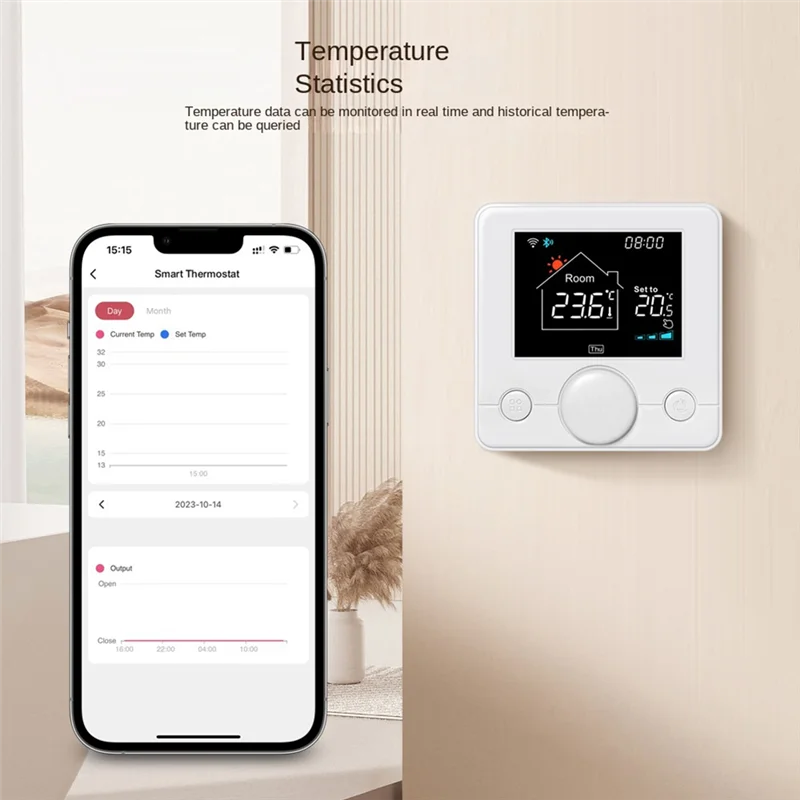 

ABMR-Wifi беспроводной термостат RF433 водяной нагрев газовый котел термостат с кронштейном поддержка пульта дистанционного управления мобильным телефоном