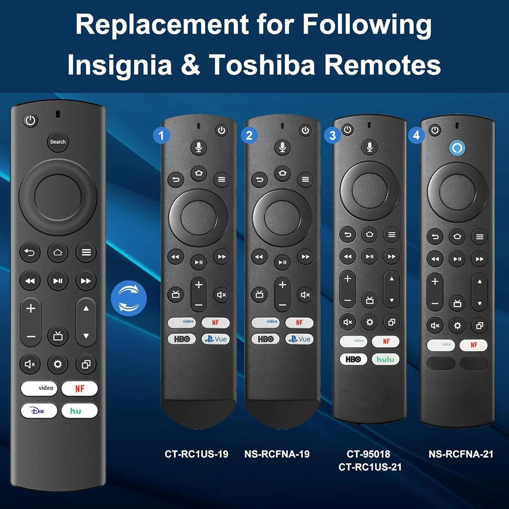 Mando a distancia Universal de repuesto, paquete de 2 unidades, para Insignia de TV y Toshiba, Smart TV, Hisense, AMZ, Omni, NS-RCFNA-21